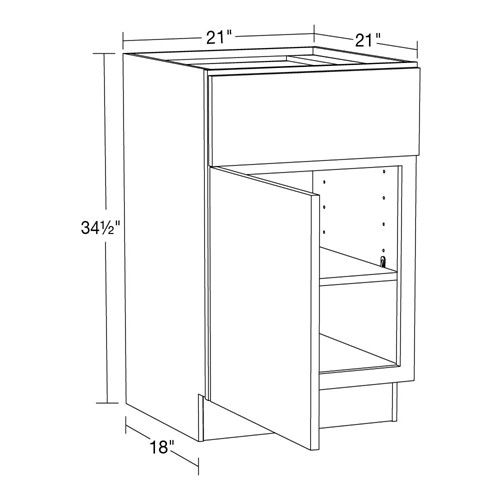 Summit White Shaker Vanity Base Cabinet 21L