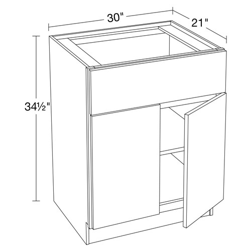 Summit White Shaker Vanity Base Cabinet 30
