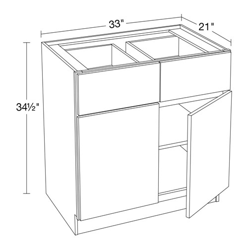Summit White Shaker Vanity Base Cabinet 33