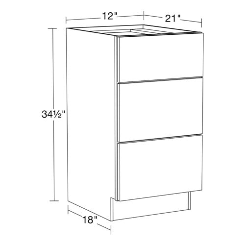 Summit White Shaker Vanity Drawer Base 12