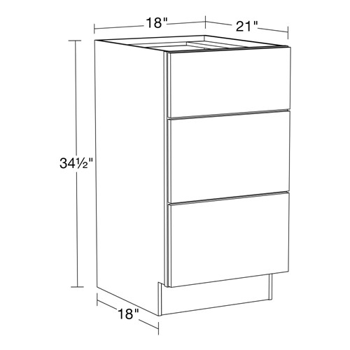 Summit White Shaker Vanity Drawer Base 18