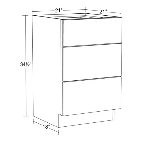 Strata  White Flat Panel Vanity Base Drawer 21" x 21"