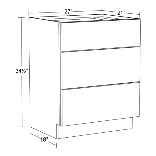 Strata  White Flat Panel Vanity Base Drawer 27" x 21"