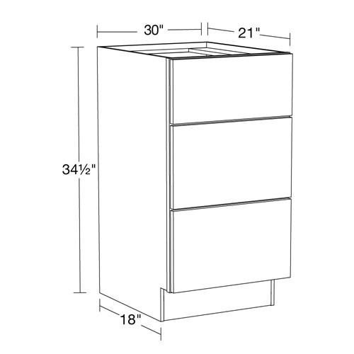Summit White Shaker Vanity Drawer Base 30