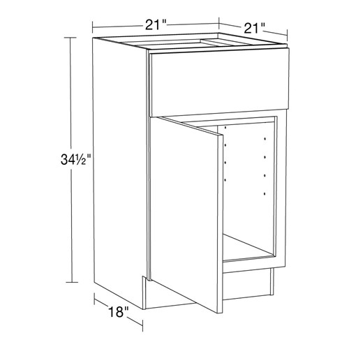 Summit White Shaker Vanity Sink Base 21L