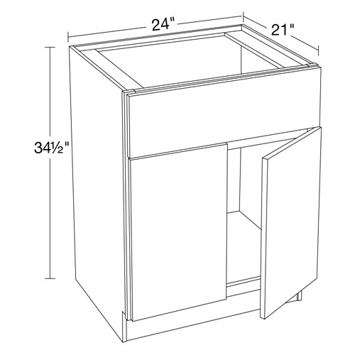 Summit White Shaker Vanity Sink Base 24