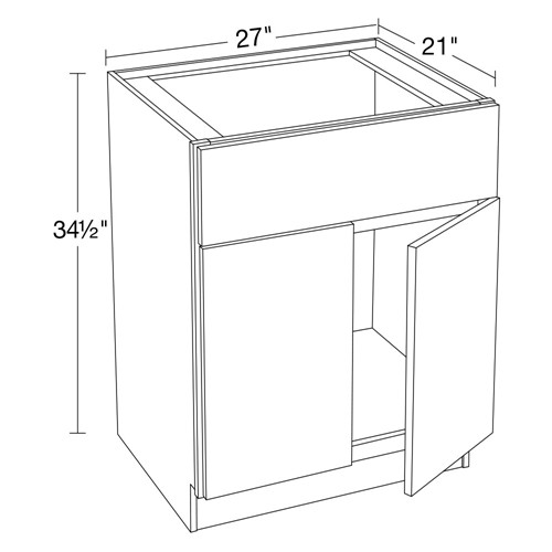 Summit White Shaker Vanity Sink Base 27