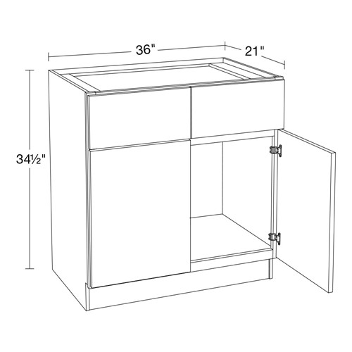 Summit White Shaker Vanity Sink Base 36