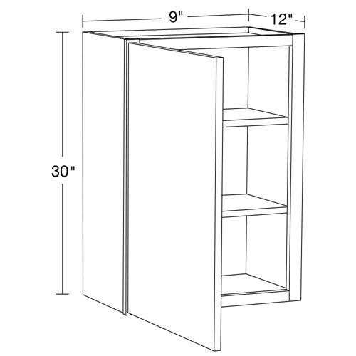 Summit White Shaker Wall Cabinet 30" High