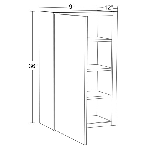 Summit White Shaker Wall Cabinet 36" High