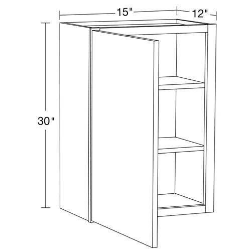 Summit White Shaker Wall Cabinet 30" High