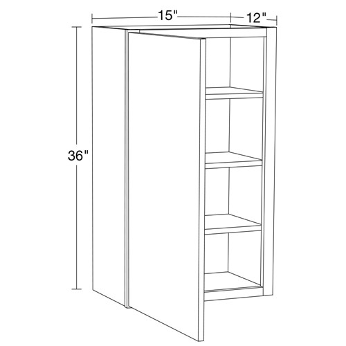 Summit White Shaker Wall Cabinet 36" High