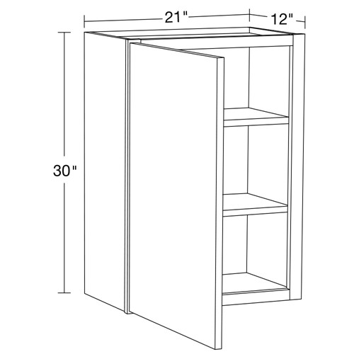 Summit White Shaker Wall Cabinet 30" High