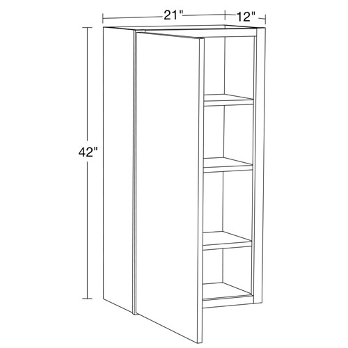 Summit White Shaker Wall Cabinet 42" High