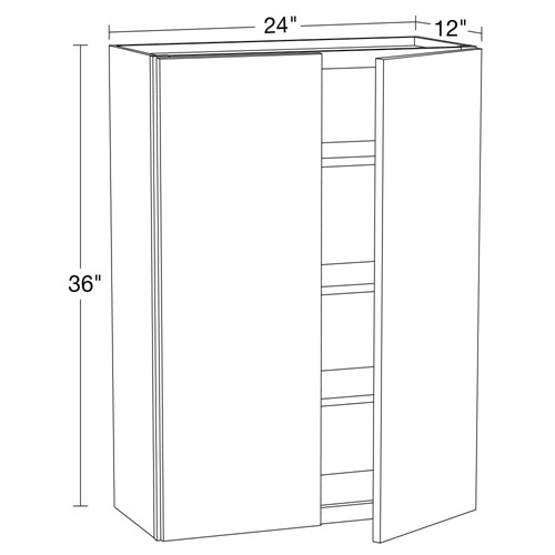 Summit White Shaker Wall Cabinet 36" High