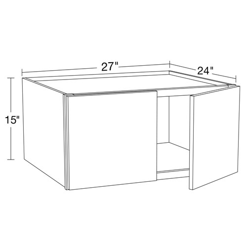 Strata  White Flat Panel Wall Cabinet - 27" x 15" x 24"