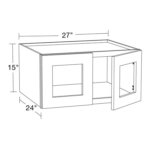 Lexington Gray Shaker Wall 27wx24dx15h with Glass Doors