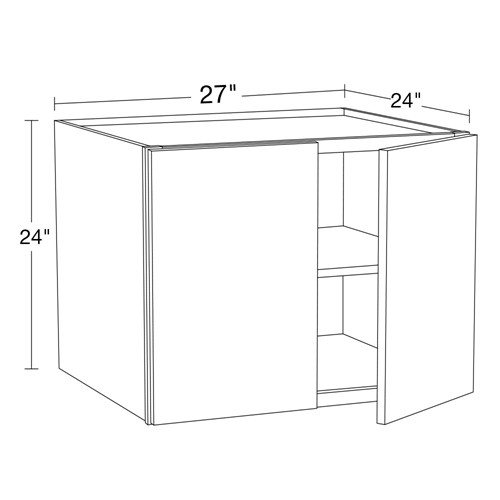 Strata  White Flat Panel Wall Cabinet - 27" x 24" x 24"
