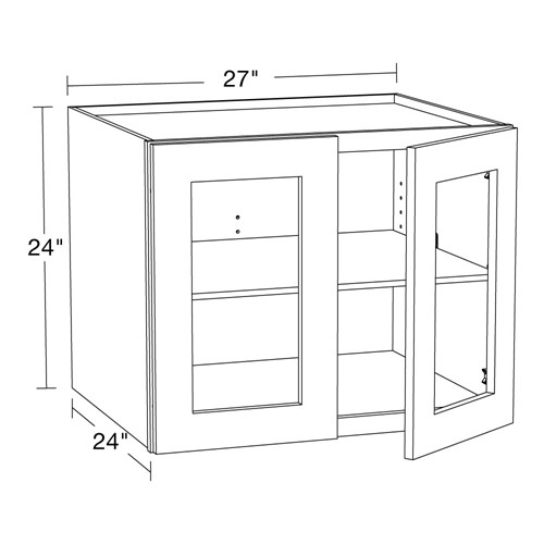 Lexington Gray Shaker Wall 27wx24dx24h with Glass Doors