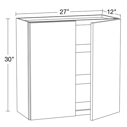 Summit White Shaker Wall Cabinet 30" High