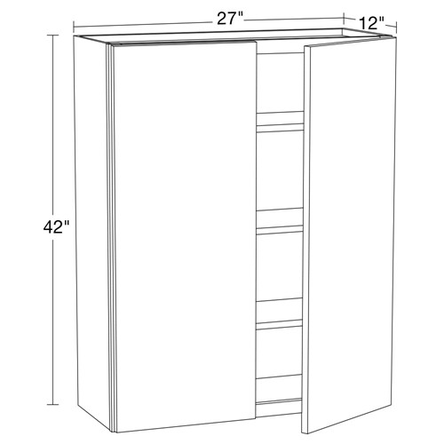 Summit White Shaker Wall Cabinet 42" High