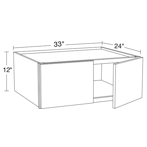 Strata  White Flat Panel Wall Cabinet - 33" x 12" x 24"