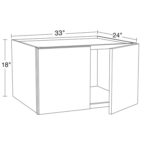 Strata  White Flat Panel Wall Cabinet - 33" x 18" x 24"