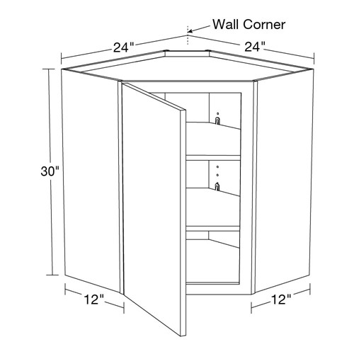 Summit White Shaker Corner Wall WA2430L