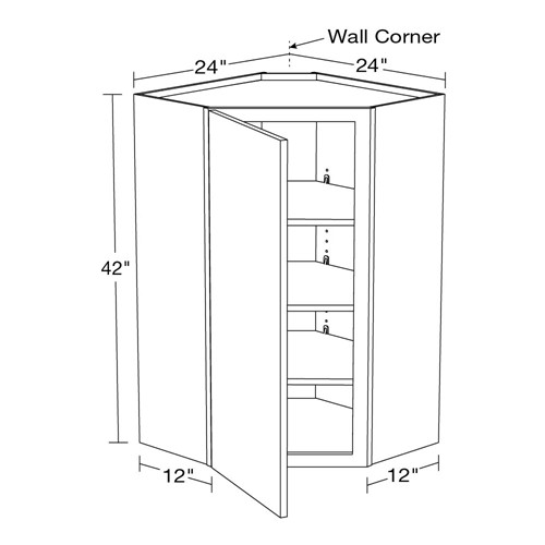 Summit White Shaker Corner Wall WA2442L