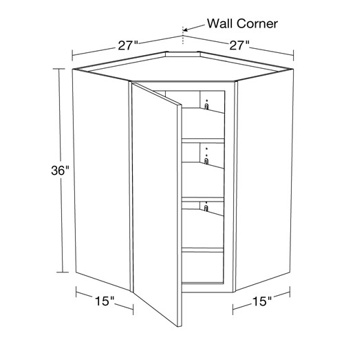 Summit White Shaker Corner Wall WA271536L