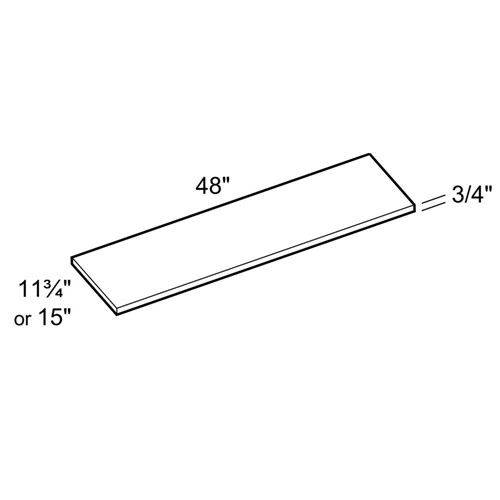 Strata  White Flat Panel Wood Furniture Shelf 48" x 15" x 3/4"