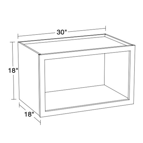 Strata  White Flat Panel Wall Microwave Cabinet 30"x18"x18"