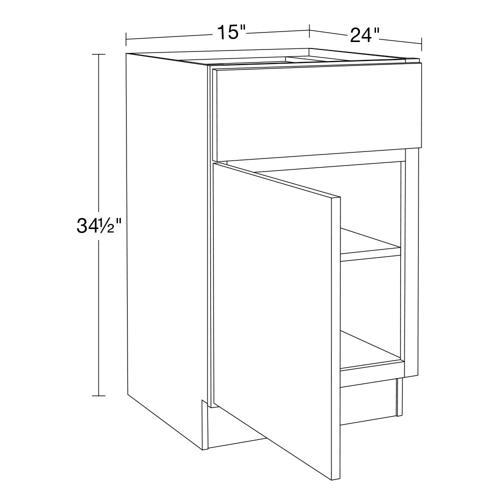 Strata  White Flat Panel Base 15"
