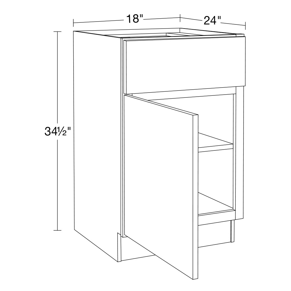 Strata  White Flat Panel Base 18"
