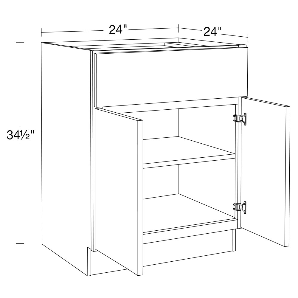 Strata  White Flat Panel Base 24" - 2-Tier Cookware Organizer