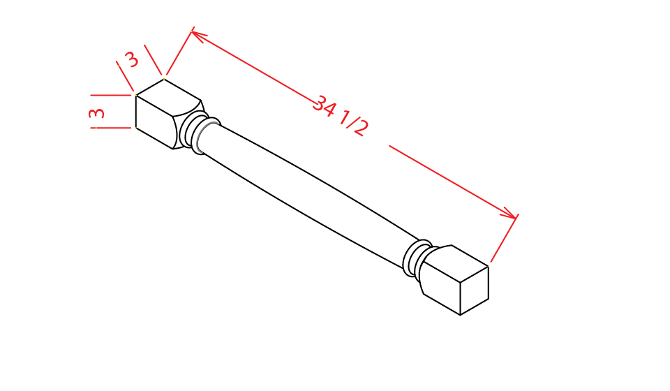 Steel Green Shaker Classic Decorative Leg - 3"W X 3"D X 34 1/2"H