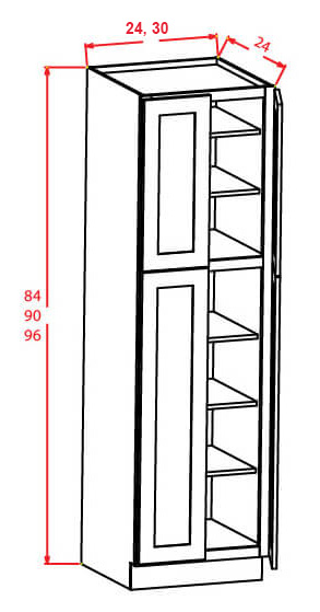 Steel Green Shaker Wall Pantry - 24"W X 24"D X 96"H