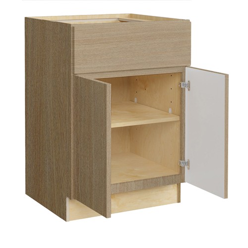 Strata White Oak Flat Panel Cabinets