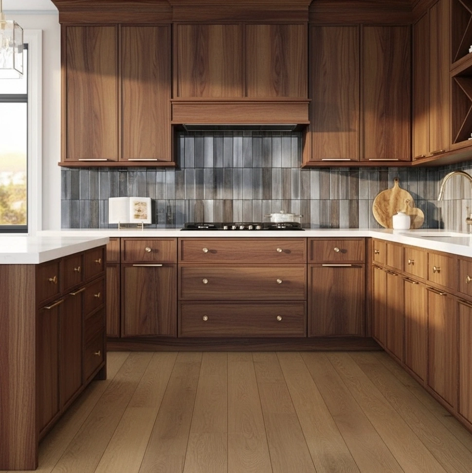 Slim Walnut Shaker Kitchen Cabinets