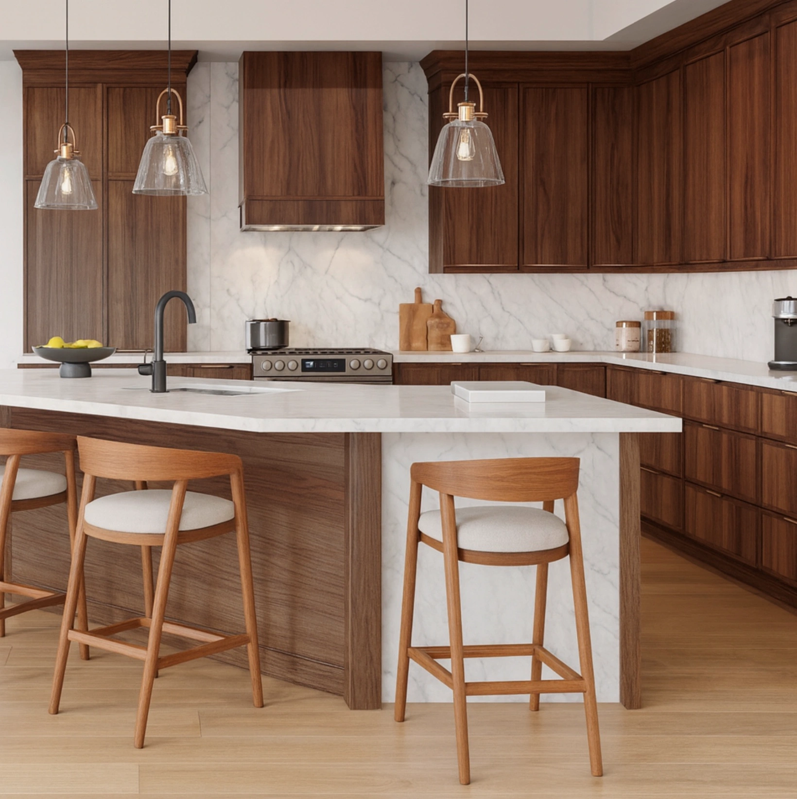 Slim Walnut Shaker Kitchen Cabinets