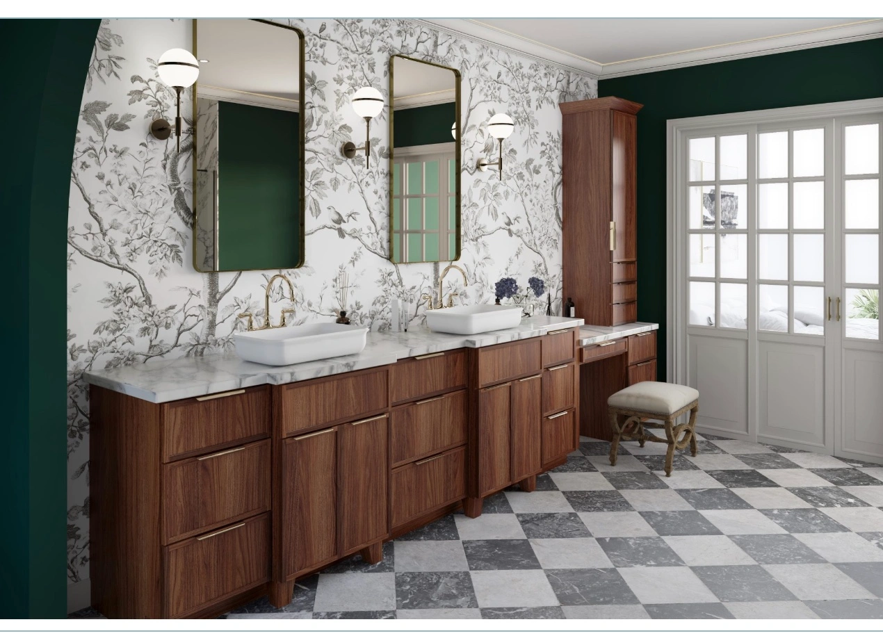 Slim Walnut Shaker Kitchen Cabinets