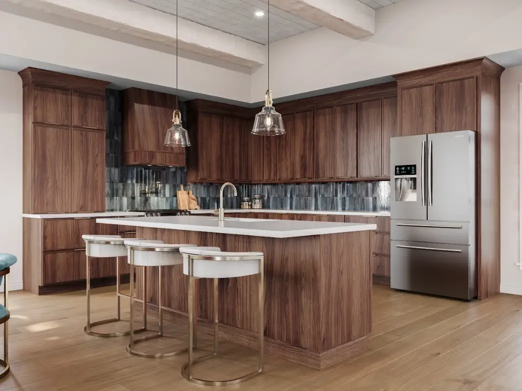Slim Walnut Shaker Kitchen Cabinets
