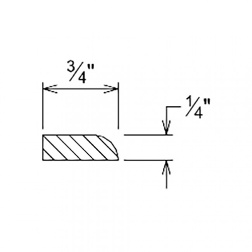 Coastal Sand Slim Shaker Square Scribe Molding - 3/4"W x 1/4"H