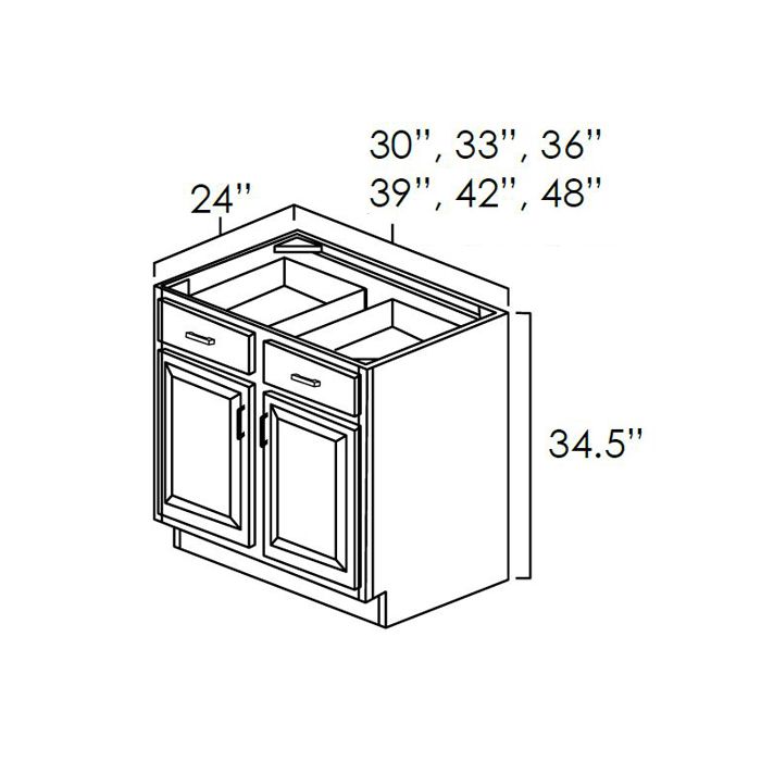 Dark Hickory 30" Double Door Base Cabinet
