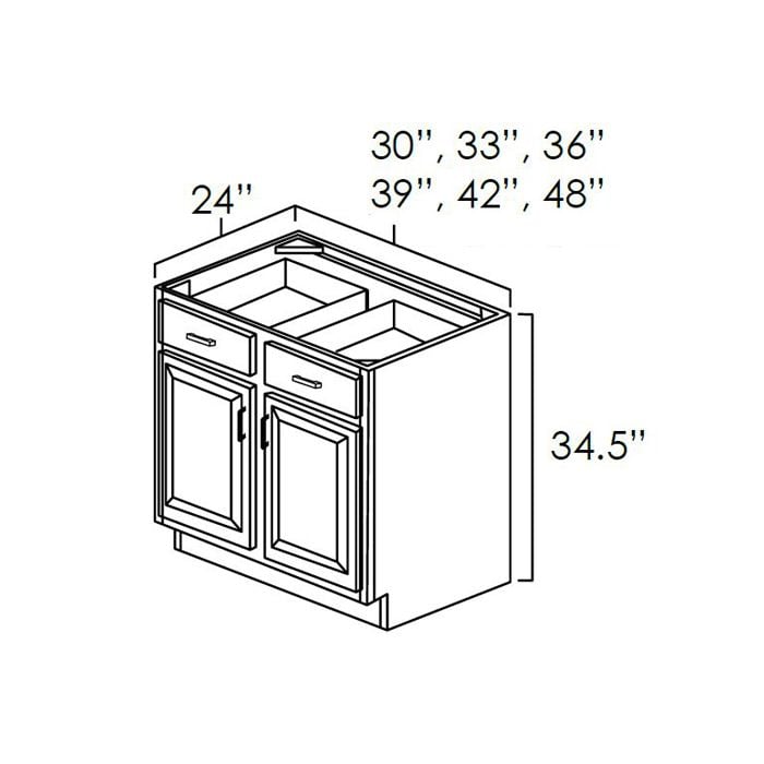 Dark Hickory 48" Base Cabinet