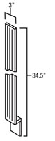 Dark Hickory 3" Fluted Base Filler