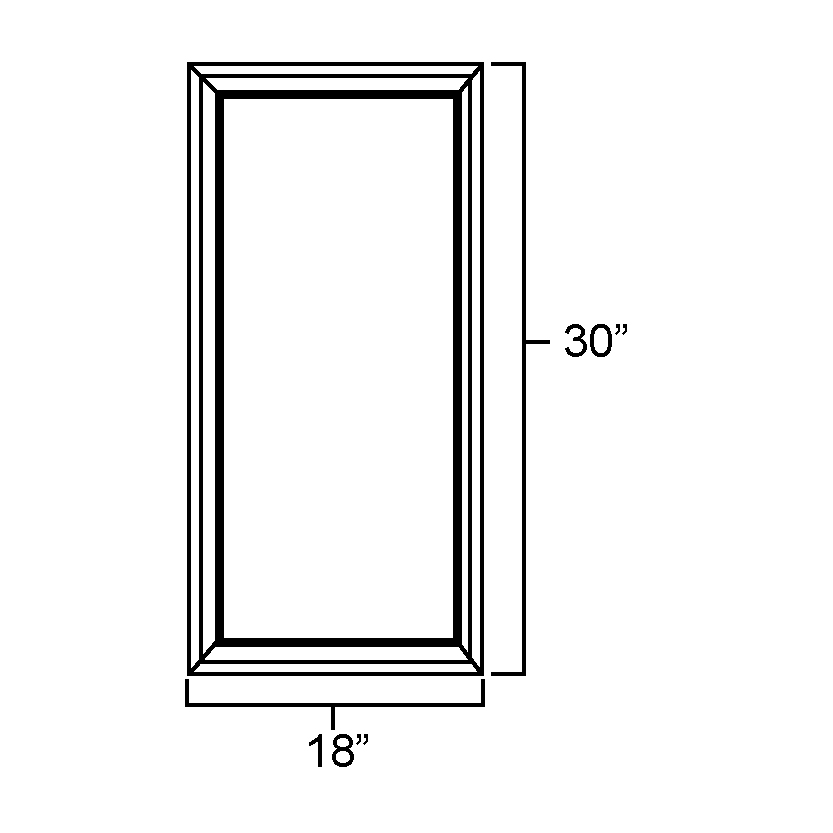 Dark Hickory Plain Glass Door for W1830
