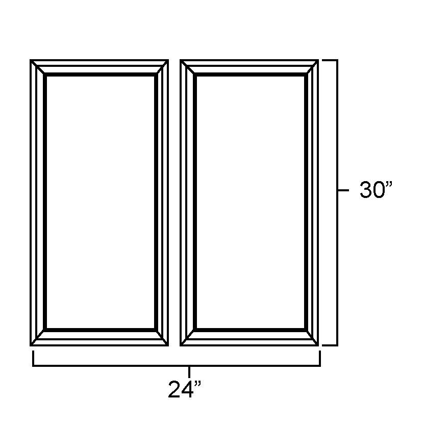Dark Hickory Set of Plain Glass Doors for W2430