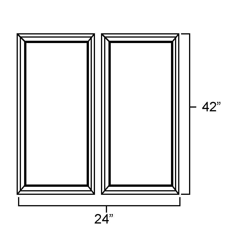 Dark Hickory Set of White Doors for W2442