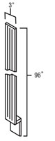 Dark Hickory 3" x 96" Fluted Wall Filler